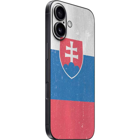 Slovakia Flag Distressed iPhone 16 Skin
